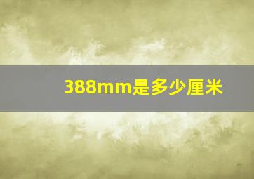 388mm是多少厘米