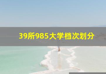 39所985大学档次划分