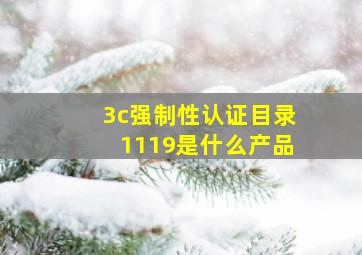 3c强制性认证目录1119是什么产品