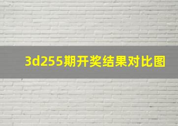 3d255期开奖结果对比图