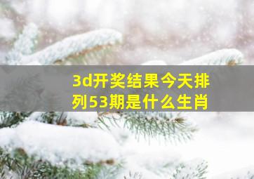 3d开奖结果今天排列53期是什么生肖