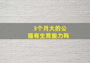 3个月大的公猫有生育能力吗