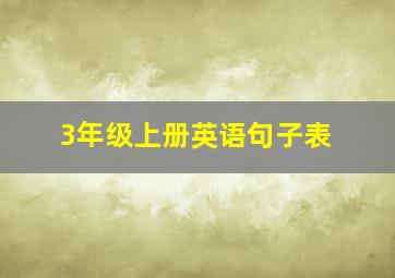 3年级上册英语句子表