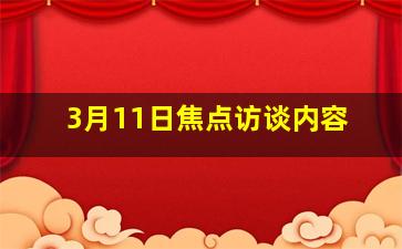 3月11日焦点访谈内容