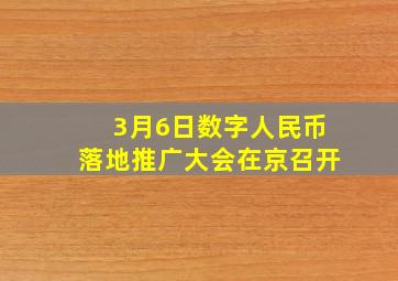 3月6日数字人民币落地推广大会在京召开