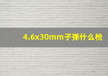 4.6x30mm子弹什么枪