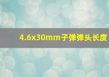 4.6x30mm子弹弹头长度