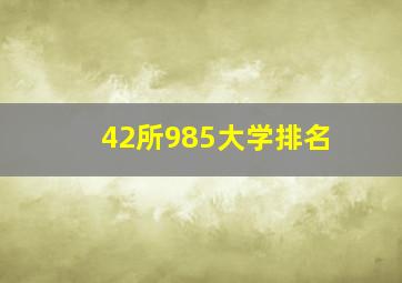 42所985大学排名