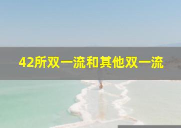 42所双一流和其他双一流