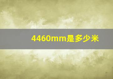 4460mm是多少米