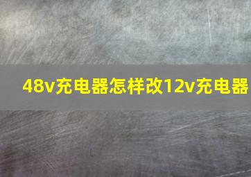 48v充电器怎样改12v充电器