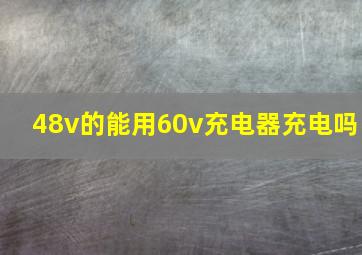 48v的能用60v充电器充电吗