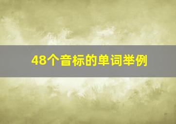 48个音标的单词举例