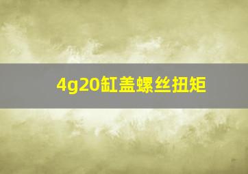 4g20缸盖螺丝扭矩