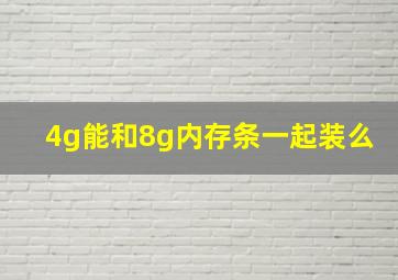 4g能和8g内存条一起装么