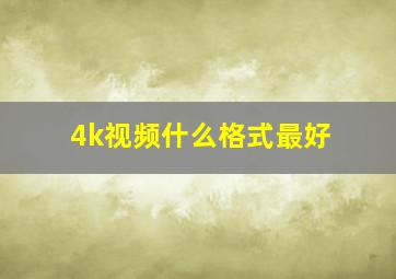 4k视频什么格式最好