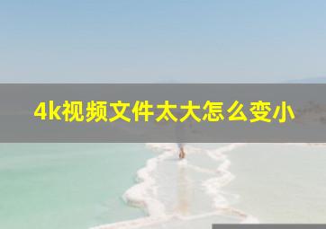 4k视频文件太大怎么变小