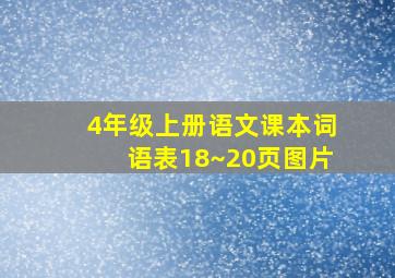 4年级上册语文课本词语表18~20页图片