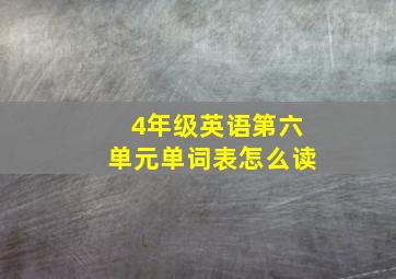 4年级英语第六单元单词表怎么读