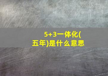 5+3一体化(五年)是什么意思