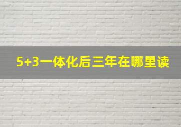 5+3一体化后三年在哪里读