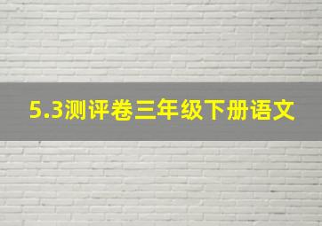 5.3测评卷三年级下册语文