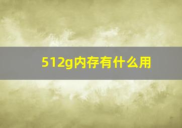 512g内存有什么用