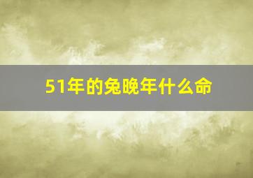 51年的兔晚年什么命