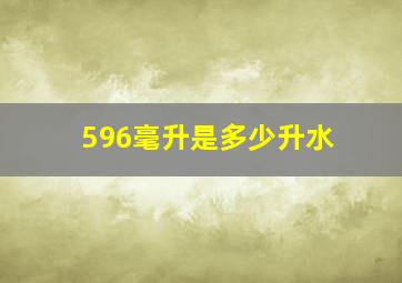 596毫升是多少升水