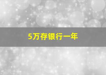 5万存银行一年