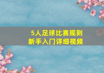 5人足球比赛规则新手入门详细视频