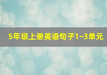 5年级上册英语句子1~3单元