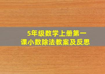 5年级数学上册第一课小数除法教案及反思