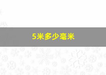 5米多少毫米