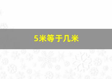 5米等于几米