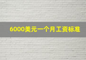 6000美元一个月工资标准