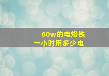 60w的电烙铁一小时用多少电