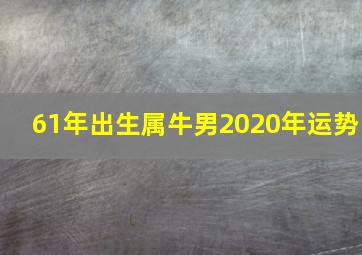 61年出生属牛男2020年运势