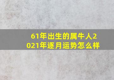 61年出生的属牛人2021年逐月运势怎么样