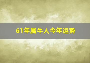 61年属牛人今年运势