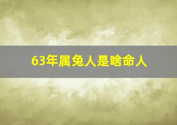 63年属兔人是啥命人