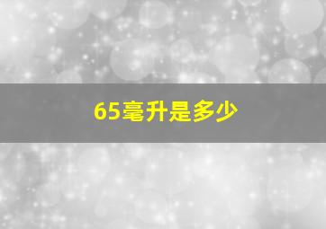 65毫升是多少