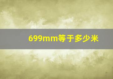 699mm等于多少米