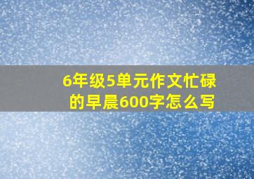 6年级5单元作文忙碌的早晨600字怎么写