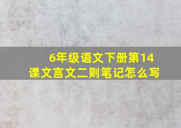 6年级语文下册第14课文言文二则笔记怎么写