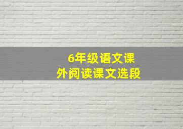 6年级语文课外阅读课文选段