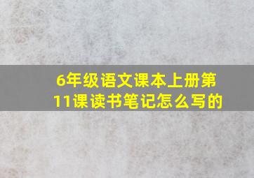 6年级语文课本上册第11课读书笔记怎么写的