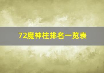 72魔神柱排名一览表