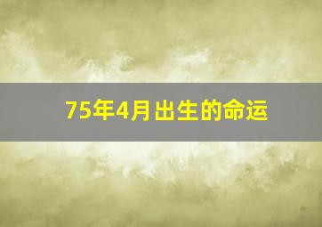 75年4月出生的命运