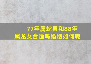 77年属蛇男和88年属龙女合适吗婚姻如何呢